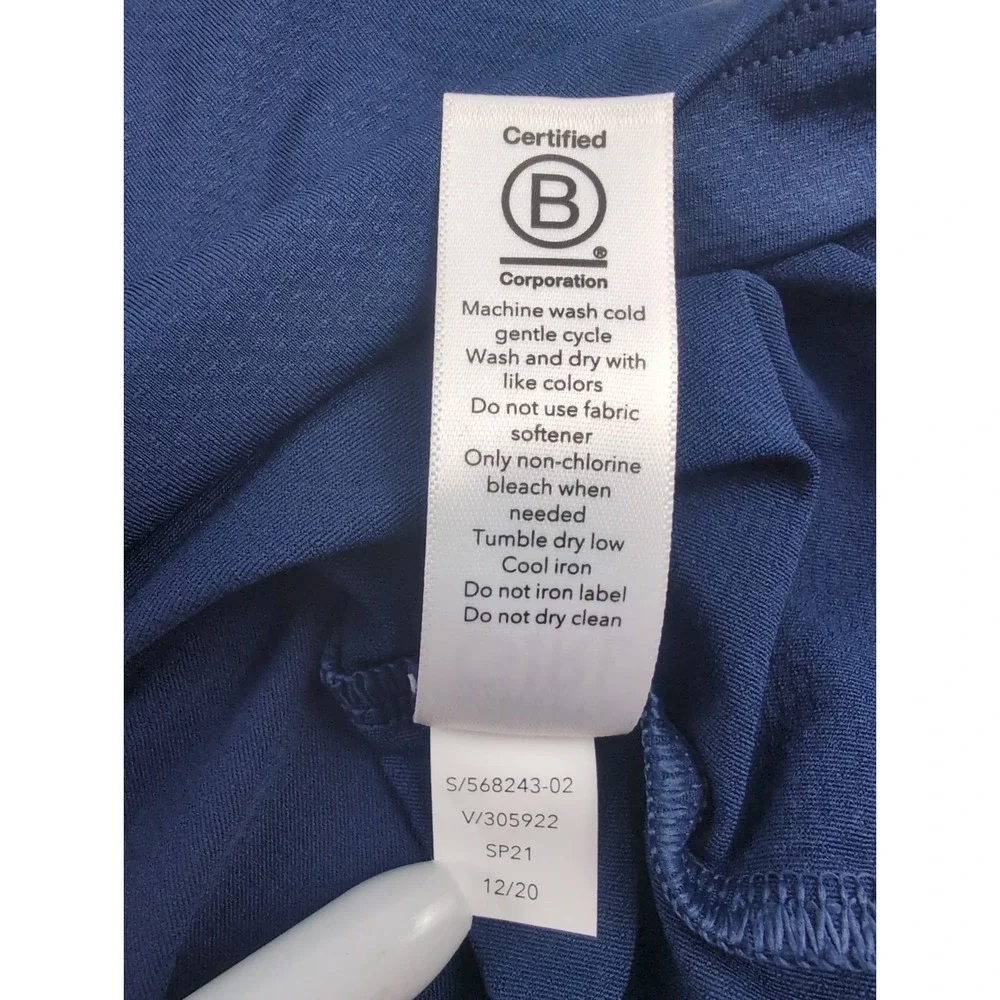 Lot of 2 - Athleta Girl School Day Uniform Long Sleeve Polo Navy Blue Size XL/14